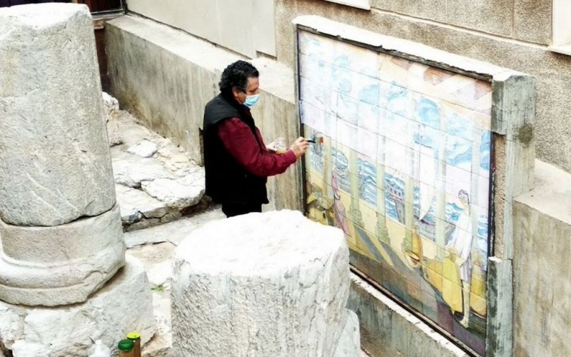 <span style='color:#780948'>ARCHIVED</span> - Mural of Roman port in Cartagena being given a facelift