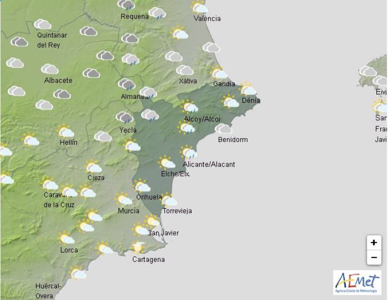 February temperatures return to Alicante: Weather forecast April 22-25