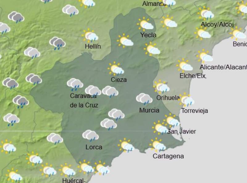 Murcia weather forecast October 28-November 3: Wet all week long